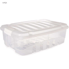 Kit 6 Caixas Organizadoras Baixa Gran Box 26,5l Transparente