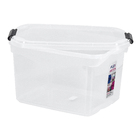 Kit 6 Caixas Organizadoras Plástico Transparente 29L 27,6x33x48,7cm Flex Sanremo