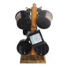 Kit 6 Canecas 120 Ml Colorida Preto  Para Café Com Suporte