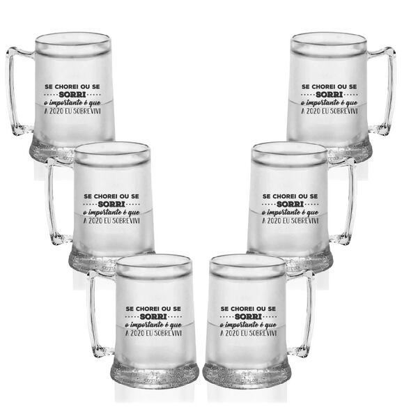 Kit 6 Canecas Gel Personalizadas Se Chorei Ou Se Sorri