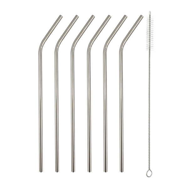 Kit 6 Canudo Curvo Inox Reutilizável Ecológico Fácil De Trans