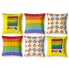 Kit 6 Capas De Almofada Infantil Decorativa 40cmx40cm Pop It