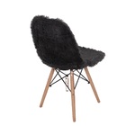 Kit 6 Capas Para Cadeira Eiffel Eames Wood Pelucia Cinza Pelo