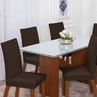 Kit 6 Capas Protetoras Cadeira Ajustável Malha Gel Marrom