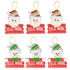 Kit 6 Carinhas Papai Noel E Boneco De Neve Placa Feliz Natal