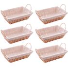 Kit 6 Cestas Porta Pão Servir 29x19cm Retangulares De Papel F