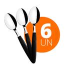 Kit - 6 Colheres De Mesa Ipanema Com Lâmina Em Aço Inox Cabo