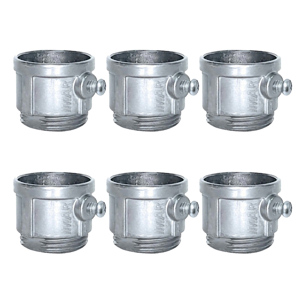 Kit 6 Conector Unid Cônico Condulete C/ Rosca 3/4" Alumínio