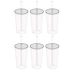 Kit 6 Copos Com Tampa E Canudo 500ml Crippa Transparente Plás
