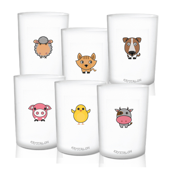 Kit 6 Copos Personalizados Animais Da Fazenda Dia Das Crianças