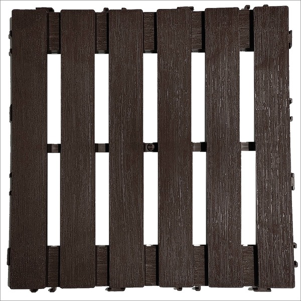 Kit 6 Decks Madeira Plástico Encaixe Modular Maxx Imbuia