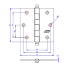 Kit 6 Dobradiça F.l.o. Porta / Janela Pino Bola 3 X 3"