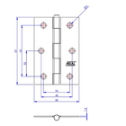 Kit 6 Dobradiça F.l.o. Porta / Janela Pino Solto Real 3,5"