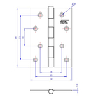 Kit 6 Dobradiça F.l.o. Porta / Janela Pino Solto Real 4"