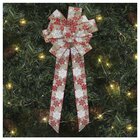 Kit 6 Enfeite Árvore Natal Laço Decorado Flocos De Neve 78 Cm