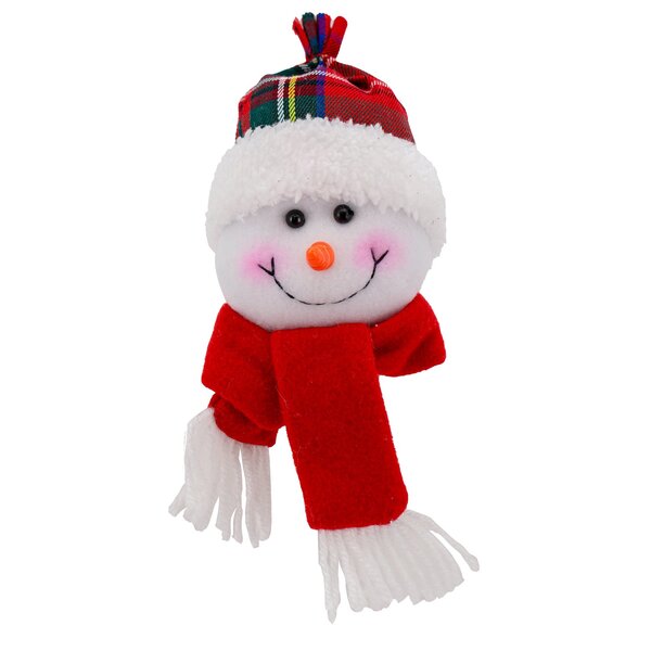 Kit 6 Enfeites Árvore Natal Pendente Boneco Neve Xadrez 20cm