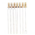 Kit 6 Espetos 49 Cm Churrasco + Garfo + Brinde Porta Espeto