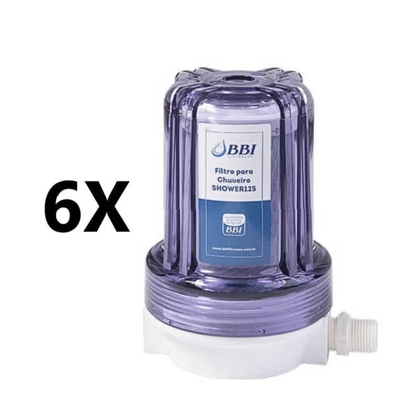 Kit 6 Filtro Anticloro Bbi Para Chuveiro Ducha Shower Transpa