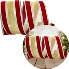 Kit 6 Fita Aramada Natal Enfeite Vermelho Ouro 6,3cm X 914cm