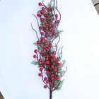 Kit 6 Galho Jardim Artificial Natal Frutas Vermelha De 70cm