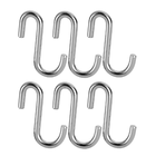 Kit 6 Ganchos Em Aço Inox Para Barras De Parede Schmitt S