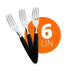 Kit - 6 Garfos De Mesa Ipanema Lâmina Em Aço Inox Cabo Preto