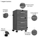 Kit 6 Gaveteiros Escritório Chave E Rodízios 4 Gavetas Gávea