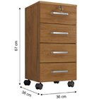 Kit 6 Gaveteiros Escritório Chave E Rodízios 4 Gavetas Gávea