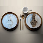 Kit 6 Guardanapos 38x38 Jacquard Medalhao Kaki/marfim