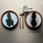 Kit 6 Guardanapos 38x38 Rafia Preto/verde