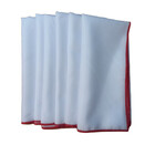 Kit 6 Guardanapos Oxford 45x45  Branco/vermelho