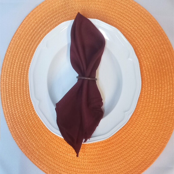 Kit 6 Guardanapos Rafia 38x38 Bordo