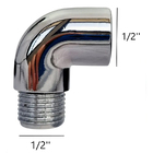 Kit 6 Joelho Cotovelo Curva Metal Cromado Rm X Rf 1/2'' X90°