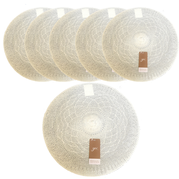 Kit 6 Jogos Americano Familia Sousplat Crochet Servir Mesa Be