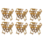 Kit 6 Jogos De Mesa Bistrô De Madeira Com 4 Cadeiras Dobravel