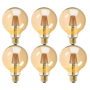 E27 Led Lamp Dimbaar Gloeilamp E27 Vintage Warm Wit 4W G80 Edison Led Gloeilamp Ideaal Voor Decoratieve Nostalgie En Retro Verlichting, Amberkleur-4 stuk