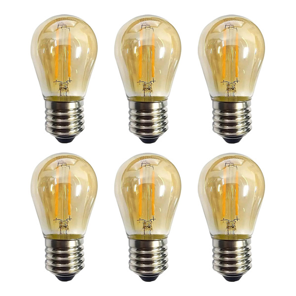 Kit 6 Lâmpada Led Filamento G45 2w 2200k Retrô Vintage Delis