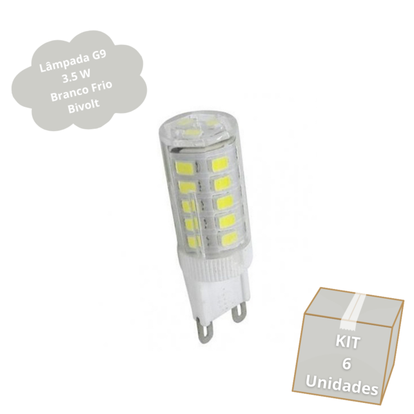 Kit 6 Lâmpadas De Led G9 3w Branco Frio(6000k) P/ Lustres E A