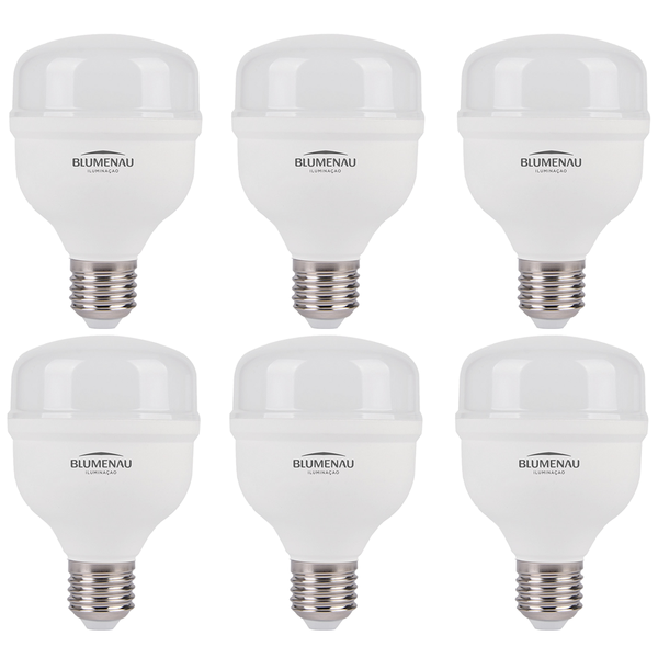 Kit 6 Lâmpadas High Led 50w Bivolt E27 6500k Luz Branca Blume