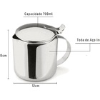 Kit 6 Leiteira Cafeteira Bule Aço Inox Sem Bico 700 Ml Forma
