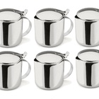 Kit 6 Leiteira Cafeteira Bule Aço Inox Sem Bico 700 Ml Forma