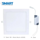 Kit 6 Luminaria Painel Plafon Led 18w Quadrada Embutir 4000k
