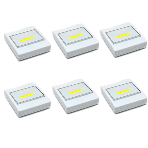 Kit 6 Luminárias Portáteis Interruptor Luz De Led