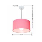 Kit/6 Lustre Pendente Cilíndrico Md-4031 Cúpula Em Tecido 40x