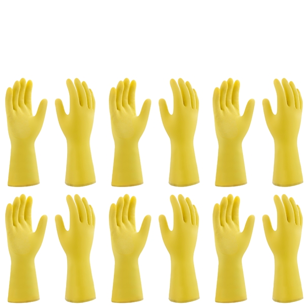 Kit 6 Luvas Látex Amarela Pro 5280 Reforçada Mucambo Ca 11872