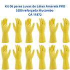 Kit 6 Luvas Segurança Látex Amarela Pro 5280 Reforçada Mucamb