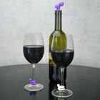 Kit 6 Marcadores Para Taça Vinho Coloridos Rolha De Silicone