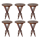 Kit 6 Mesas Bistrô De Madeira Dobravel Imbuia