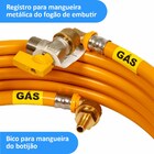Kit 6 Metros 16mm Tubo Multicamadas Pex Gás Amarelo + Registr