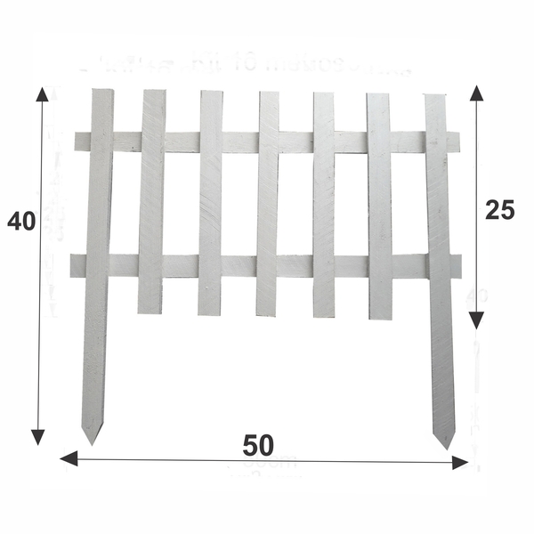 Kit 6 Metros Cerca De Madeira 50x40 Branca